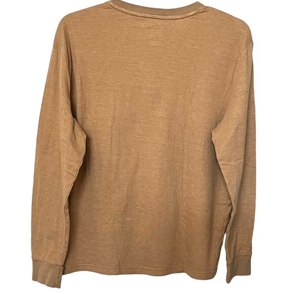 ST. JOHN’S BAY PULL-OVER LONG SLV ROUND NECKLINE POLO SHIRT, MENS, XL-TAN/YELLOW - Picture 4 of 10